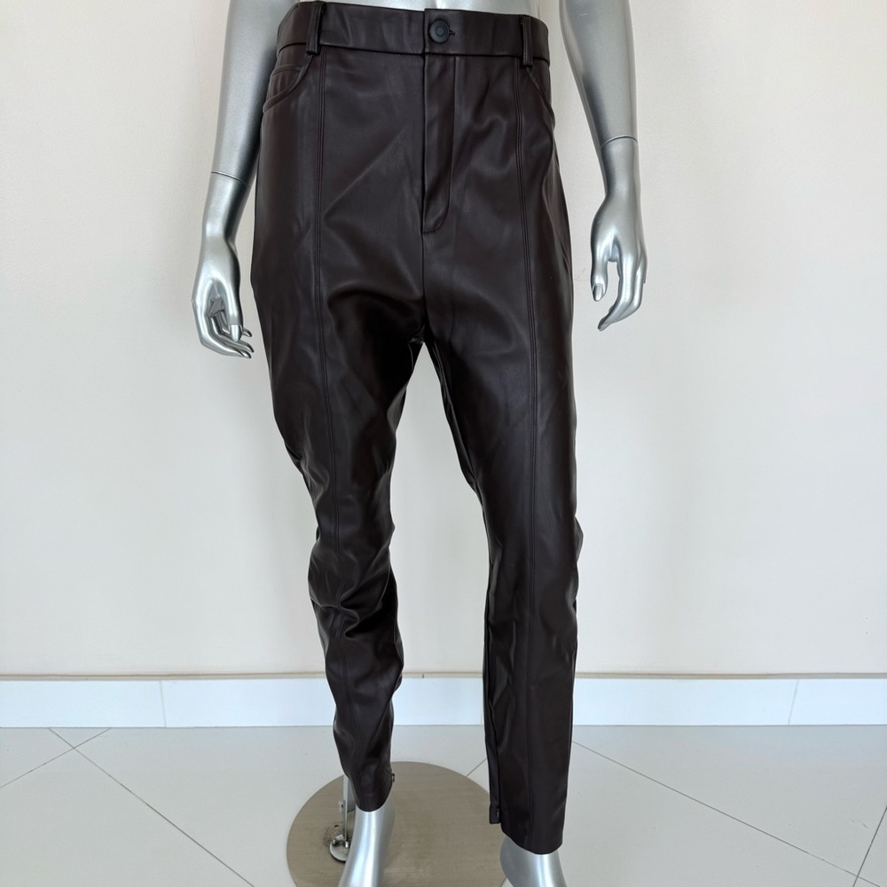 NEW!!! Zara faux leather brown pants size XL